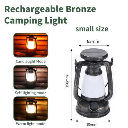 USB Rechargeable & Solar Camping Lantern – Portable Outdoor Tent Light with 3 Dimming Modes & Hanging Design Ezkrea