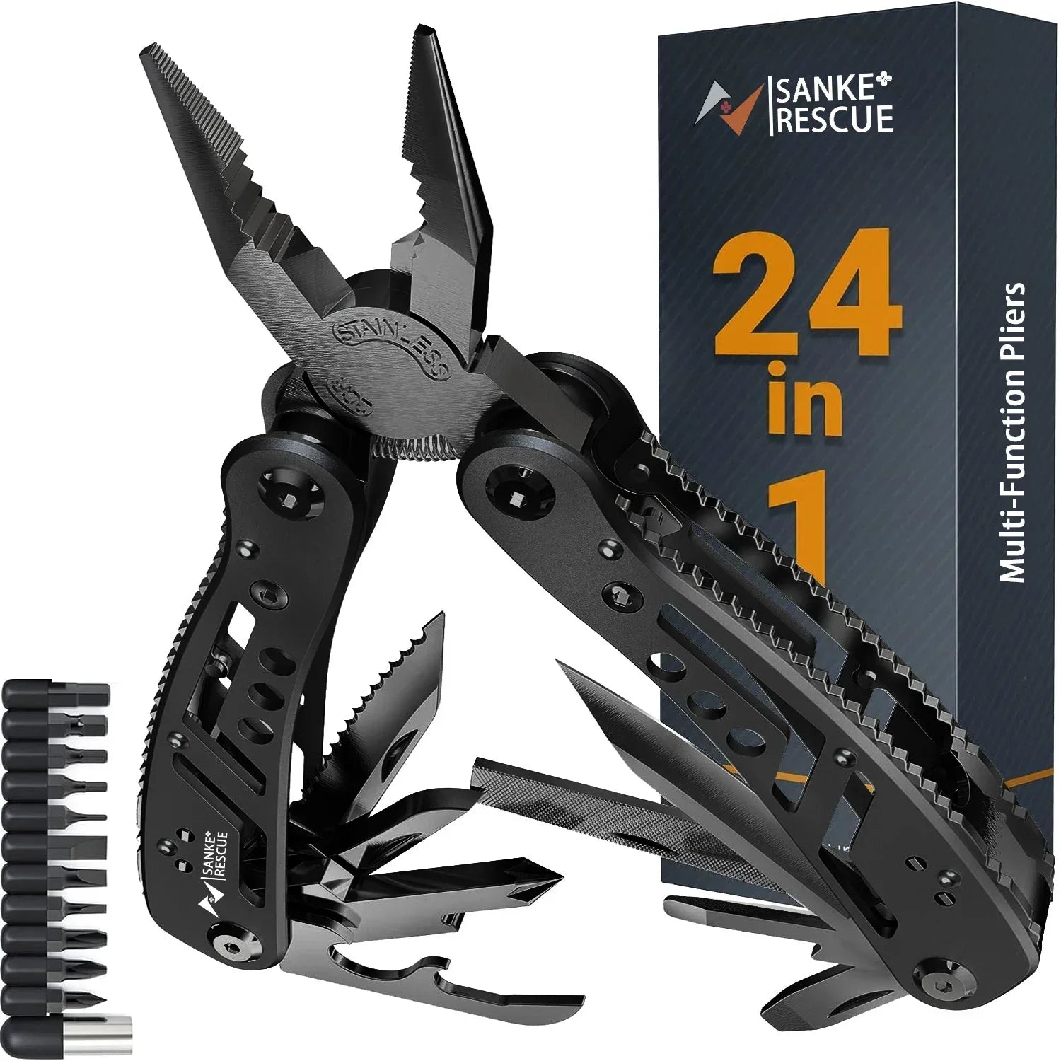 24-in-1 Multitool Pliers – Survival Gear for Camping, Hunting & DIY | Ultimate Gift for Men, Dad, Husband Ezkrea