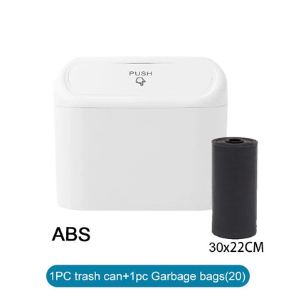 Trash Can for Car with Lid – Leak-Proof Mini Bin with 60/300 Bags | Compact Car Garbage Holder & Organizer Accessory Ezkrea