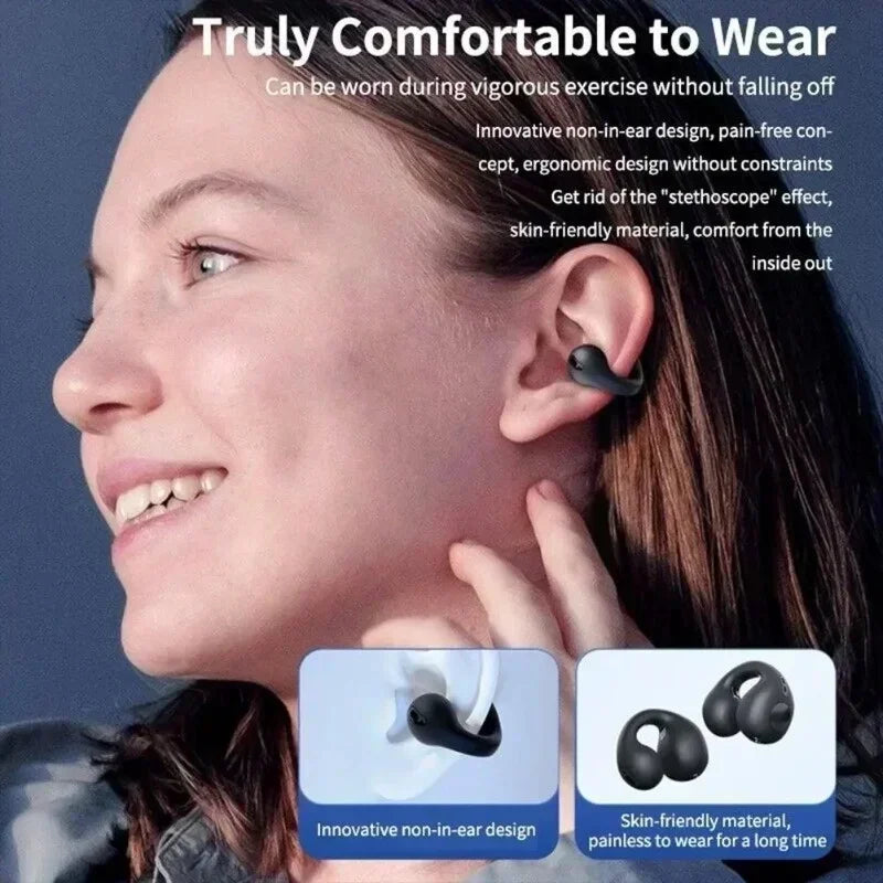 Original T75 Wireless Headphone – Bone Conduction Bluetooth 5.3, Waterproof TWS Sports Earphones with HiFi Sound Ezkrea