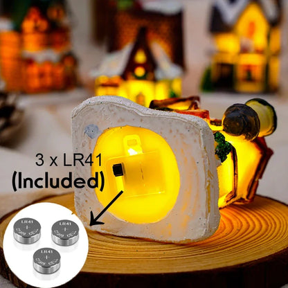 1~6pcs LED Night Light Christmas Ornaments 2025 Luminous Castle Snow House Sculpture Xmas Decoration for Home New Year Navidad Ezkrea