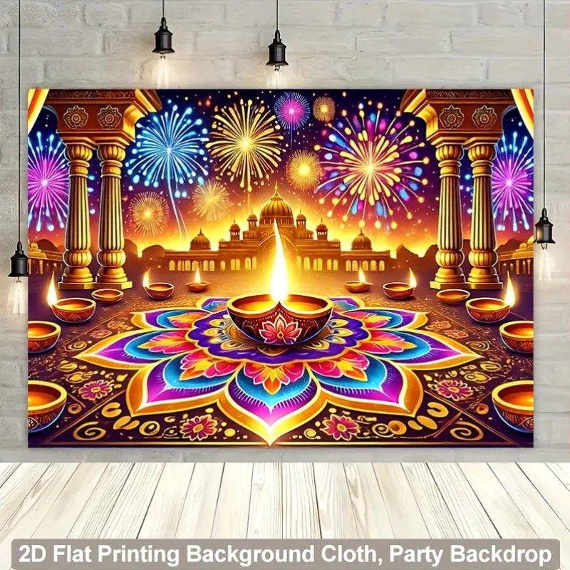 "Diwali Festival Polyester Tapestry Multi-Size Wall Art for Home Decor Indian Mandala Design Gift" Ezkrea