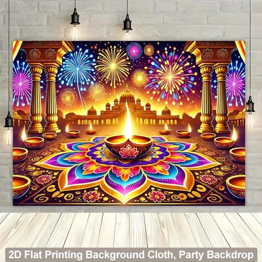 "Diwali Festival Polyester Tapestry Multi-Size Wall Art for Home Decor Indian Mandala Design Gift" Ezkrea