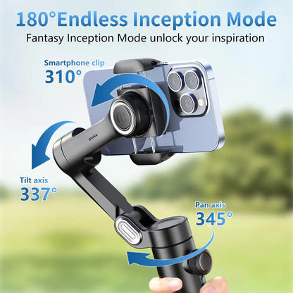 Smart XE 3-Axis Gimbal Stabilizer w/ Fill Light – Face Tracking, Vlogging & TikTok Ready for iPhone & Android Smartphones Ezkrea