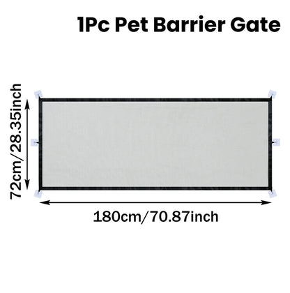 Pet Dog Barrier Fences With 6pcs Hook Pet Isolated Network Stairs Gate New Folding Breathable Mesh Playpen For Dog Safety Fence Ezkrea