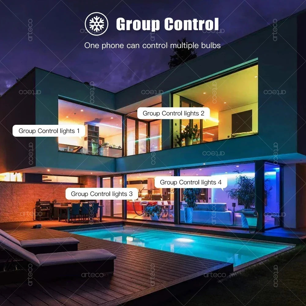 Tuya Smart LED Bulb E27/E14/GU10 | RGB+W WiFi Zigbee Bluetooth Ezkrea