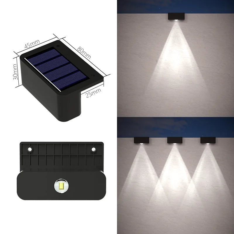 LED Solar Wall Lamp Outdoor Waterproof Up & Down Light for Garden Fence Decoration Ezkrea