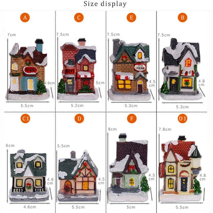 1~6pcs LED Night Light Christmas Ornaments 2025 Luminous Castle Snow House Sculpture Xmas Decoration for Home New Year Navidad Ezkrea
