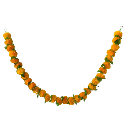 Marigold Flower Garland with зo Flowers, Artificial Flowers for Diwali Home DIY Wreath Garland Craft Decor Wedding Party Ezkrea