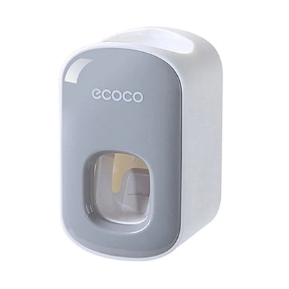 Automatic Toothpaste Dispenser & Toothbrush Holder Set – Wall Mounted, Hands-Free, Dustproof Bathroom Organizer Ezkrea