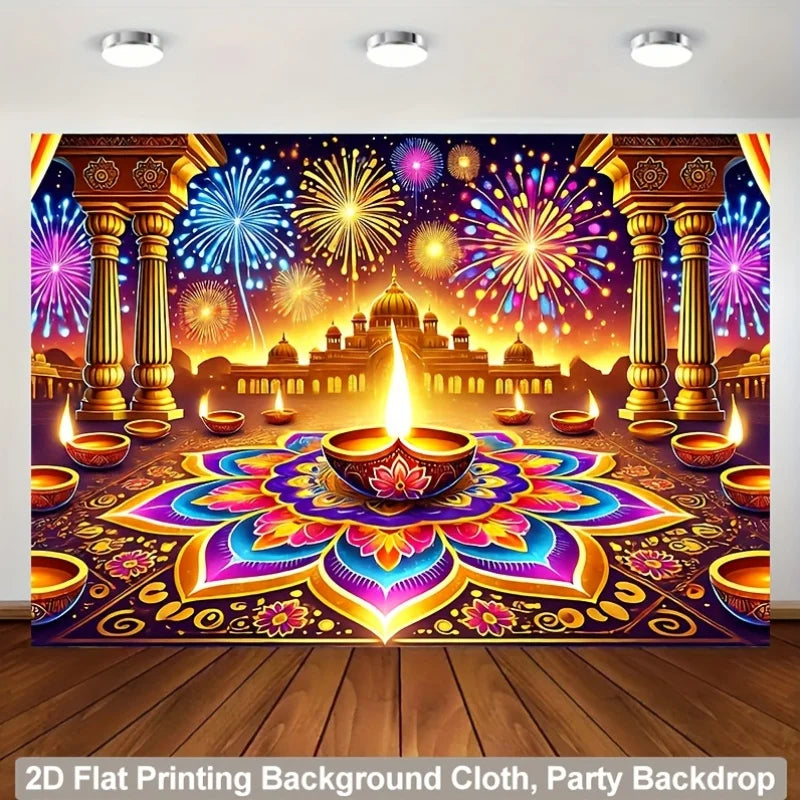 "Diwali Festival Polyester Tapestry Multi-Size Wall Art for Home Decor Indian Mandala Design Gift" Ezkrea