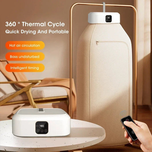 Mini Foldable Electric Clothes Dryer – Fast Drying Cabinet with Timer & Travel Bag | Portable & Compact for Home & Travel Use Ezkrea