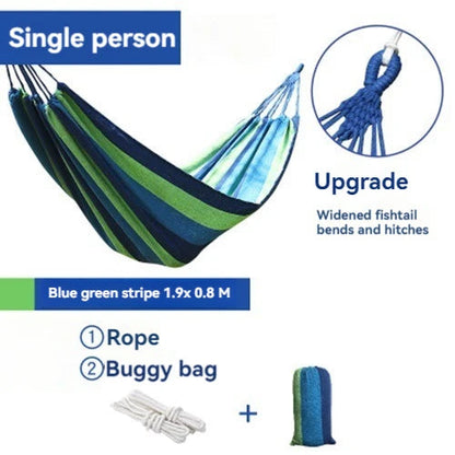 Outdoor Canvas Hammock – Heavy-Duty Swing Bed with Tree Ropes, 200kg Load Capacity for Camping, Garden, Patio, Backyard Ezkrea