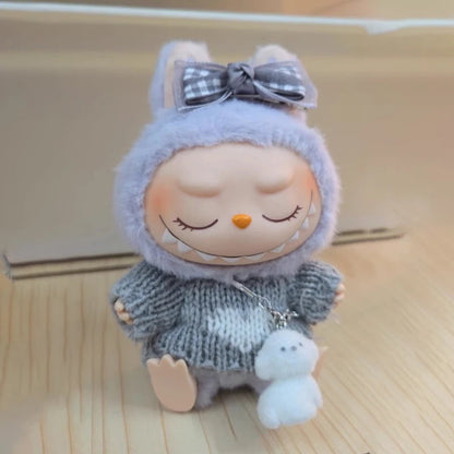 17cm labubu clothes outfit Plush doll clothes Macaron Cute Clothing DIY Kid Gift  Dog Clothes Hair accessories v1 v2 clothes Ezkrea