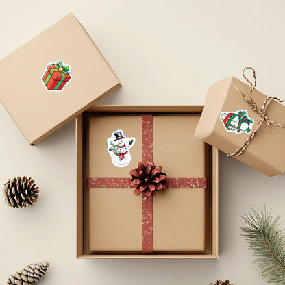 500pcs Laser Cartoon Christmas Stickers Christmas Gift Wrapping Label Sticker Reward Stickers Scrapbook Stationery,1" Ezkrea