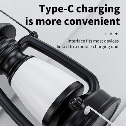 USB Rechargeable & Solar Camping Lantern – Portable Outdoor Tent Light with 3 Dimming Modes & Hanging Design Ezkrea