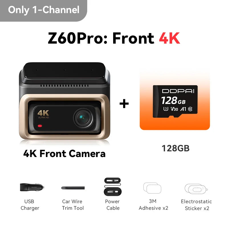 2025 New DDPAI Z60 Pro 4K Dash Cam Auto Dashcam Front and Rear GPS Car Camera for SONY Sensor WiFi ADAS 4G DVR Video Recorder Ezkrea