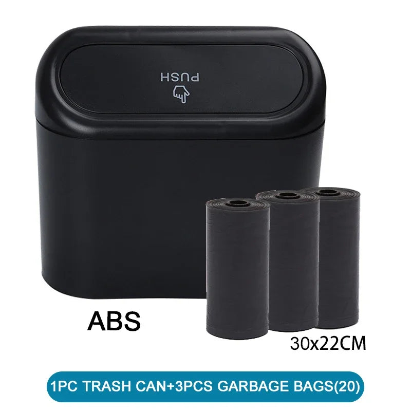 Trash Can for Car with Lid – Leak-Proof Mini Bin with 60/300 Bags | Compact Car Garbage Holder & Organizer Accessory Ezkrea
