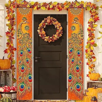 VIKAMA Diwali Festival Happy Gateway Banner Indian Diwali Festival Peacock Front Porch Welcome Sign Party Decorative Items Ezkrea