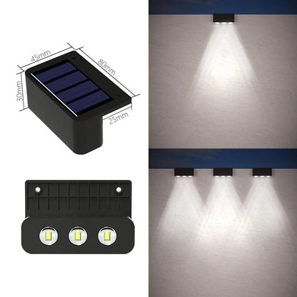 LED Solar Wall Lamp Outdoor Waterproof Up & Down Light for Garden Fence Decoration Ezkrea