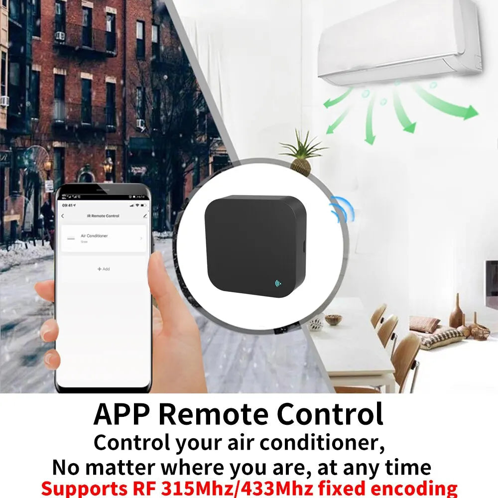 Tuya WiFi RF/IR Remote Control 433MHz/315MHz – SmartLife App Compatible for TV, AC & More | Works with Alexa & Google Home Ezkrea