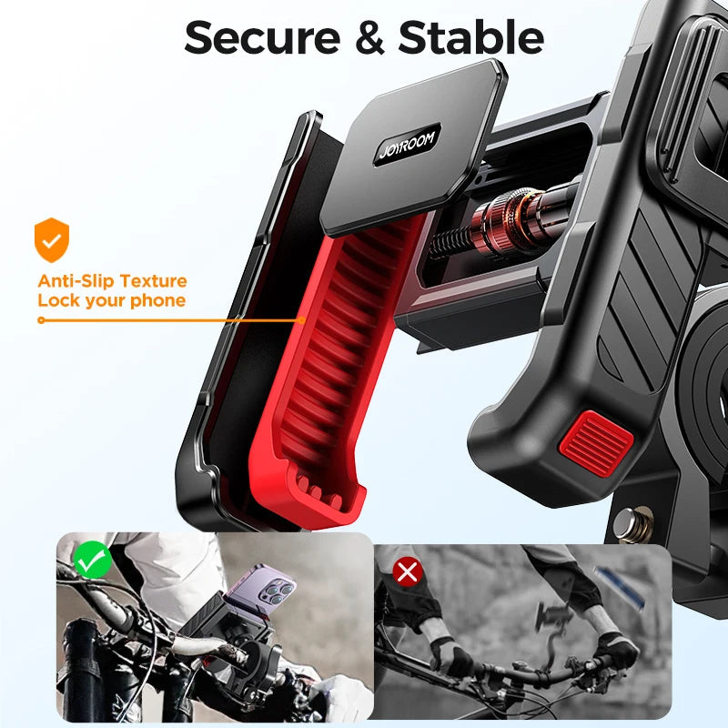 Joyroom Universal Motorcycle Phone Holder Half Enclosure Design Bike Bicycle Phone Mount Quick Lock For iPhone 4.7"-7" Phones Ezkrea