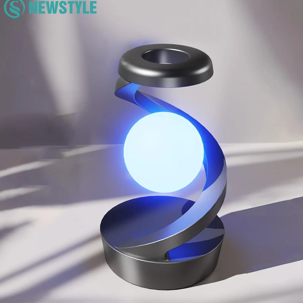 LED 360° Rotating Night Light With Wireless Charger Cordless Desk Lamp Rechargeable LED Levitating Night Light For Living Room Ezkrea