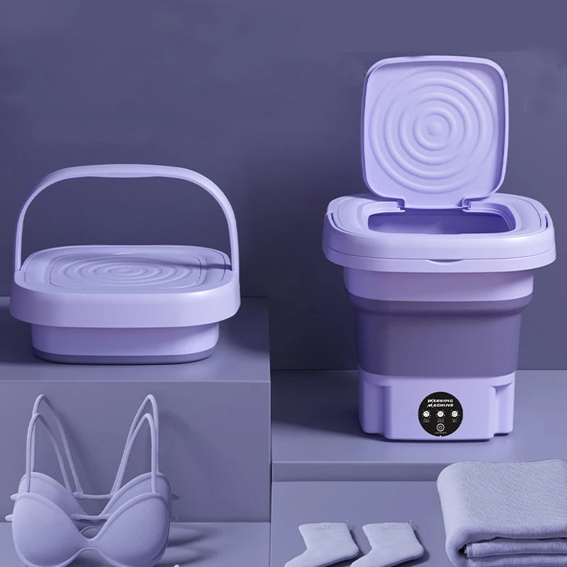 8L Foldable Washing Machine with Spin Dryer – Portable & Compact Ezkrea