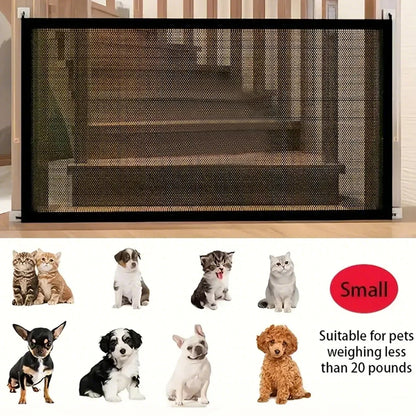 Pet Dog Barrier Fences With 6pcs Hook Pet Isolated Network Stairs Gate New Folding Breathable Mesh Playpen For Dog Safety Fence Ezkrea