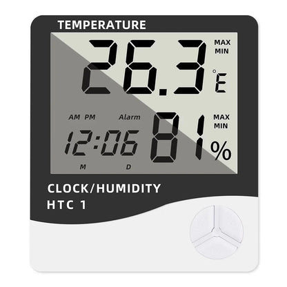 Digital Temperature & Humidity Meter with LCD Display – Indoor/Outdoor Thermometer Hygrometer & Clock EZKrea.com