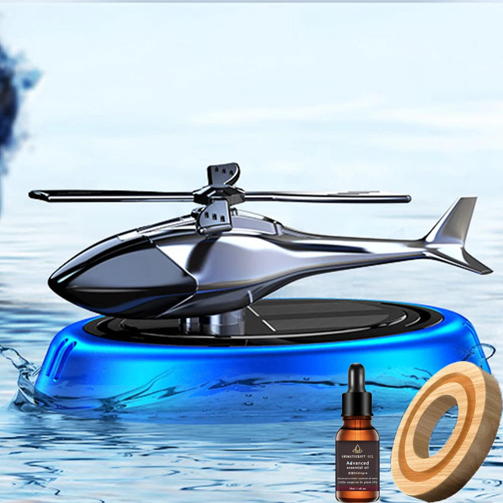 Solar-Powered Car Air Freshener – Rotating Aircraft Design with Essential Oils Ezkrea