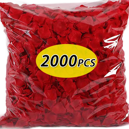 2000/100Pcs Artificial Fake Rose Petals Colorful Simulation Silk Rose Petal For Valentines Day Wedding Party Romantic Decoration Ezkrea