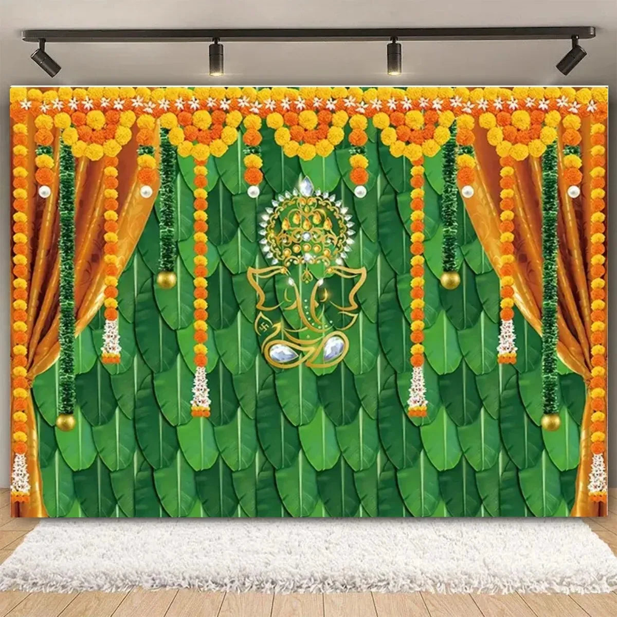 Indian Traditional Backdrop Photo Festival Party Candle Fireworks Mural Hindu Indian Wedding Holi Flower Anniversary Background Ezkrea