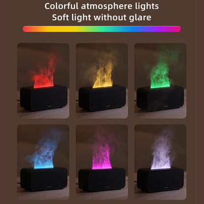 Mini Ultrasonic Aroma Diffuser & Cool Mist Humidifier with LED Flame Effect – Essential Oil Diffuser for Home & Office Ezkrea