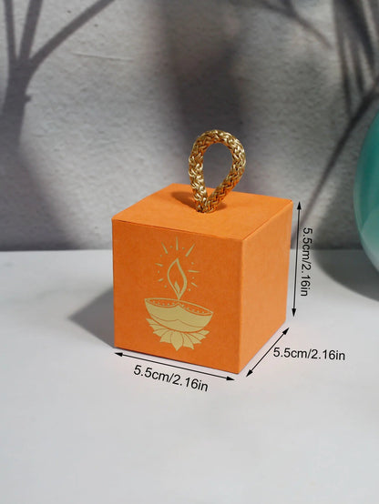 Diwali Indian Festival Candy Box, Lantern Festival, Drive Away Darkness with Light Festival Candy Box, Square Box Ezkrea