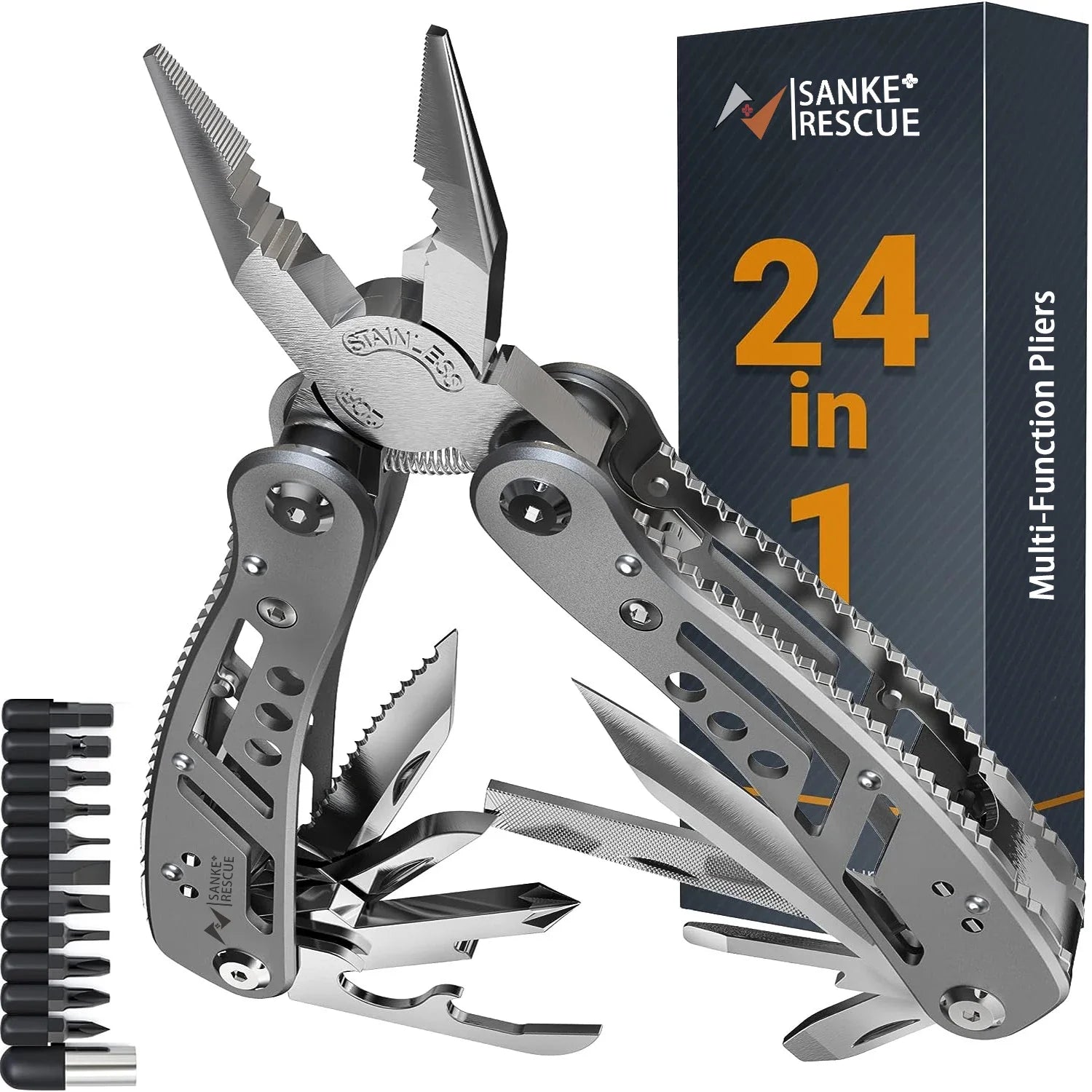 24-in-1 Multitool Pliers – Survival Gear for Camping, Hunting & DIY | Ultimate Gift for Men, Dad, Husband Ezkrea