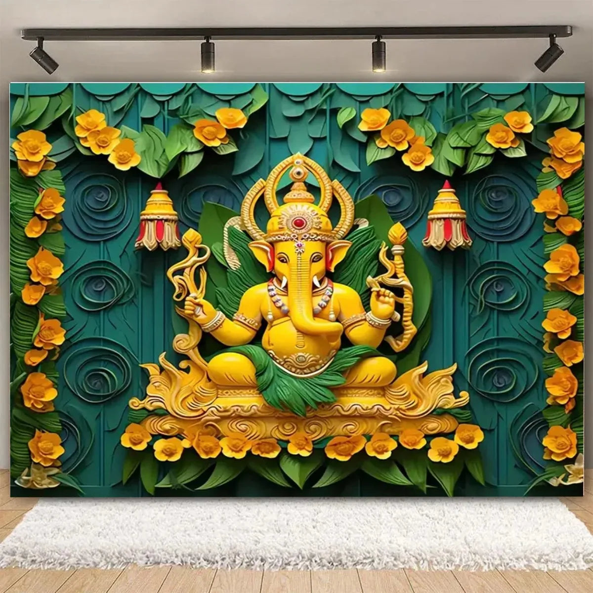 Indian Traditional Backdrop Photo Festival Party Candle Fireworks Mural Hindu Indian Wedding Holi Flower Anniversary Background Ezkrea