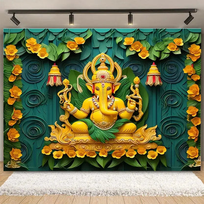 Indian Traditional Backdrop Photo Festival Party Candle Fireworks Mural Hindu Indian Wedding Holi Flower Anniversary Background Ezkrea