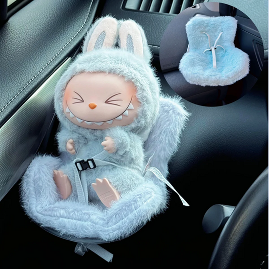 Labubu Car Safety Seat For 15-17cm Mini Plush Idol Doll Air Outlet Aromatherapy Car Ornament Gifts Car Interior Decoration Ezkrea