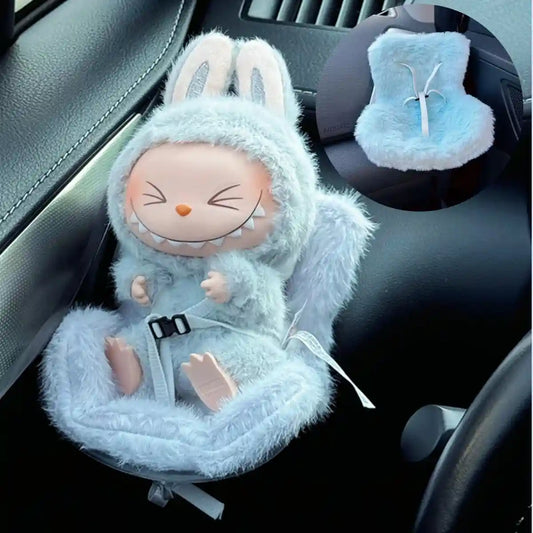 Labubu Car Safety Seat For 15-17cm Mini Plush Idol Doll Air Outlet Aromatherapy Car Ornament Gifts Car Interior Decoration Ezkrea