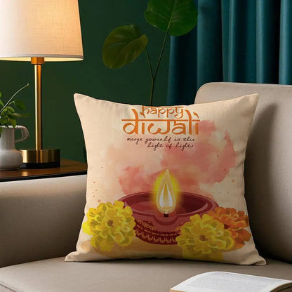 Diwali Festival Pillow Case Cozy Plush Pillow Cover Double Side Printed – Home Gift for Bedroom Decor Ezkrea