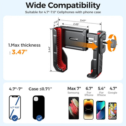 Joyroom Universal Motorcycle Phone Holder Half Enclosure Design Bike Bicycle Phone Mount Quick Lock For iPhone 4.7"-7" Phones Ezkrea