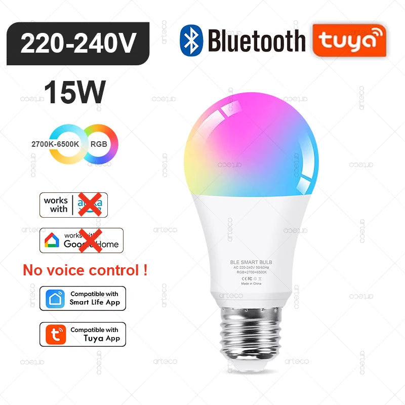 Tuya Smart LED Bulb E27/E14/GU10 | RGB+W WiFi Zigbee Bluetooth Ezkrea