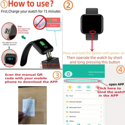 2024 New For Multifunction Smart Watch Kid Men Woman Message Remind Music Control Sport Step Calories 116 Smartwatch Alarm Clock Ezkrea