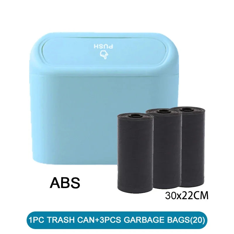 Trash Can for Car with Lid – Leak-Proof Mini Bin with 60/300 Bags | Compact Car Garbage Holder & Organizer Accessory Ezkrea