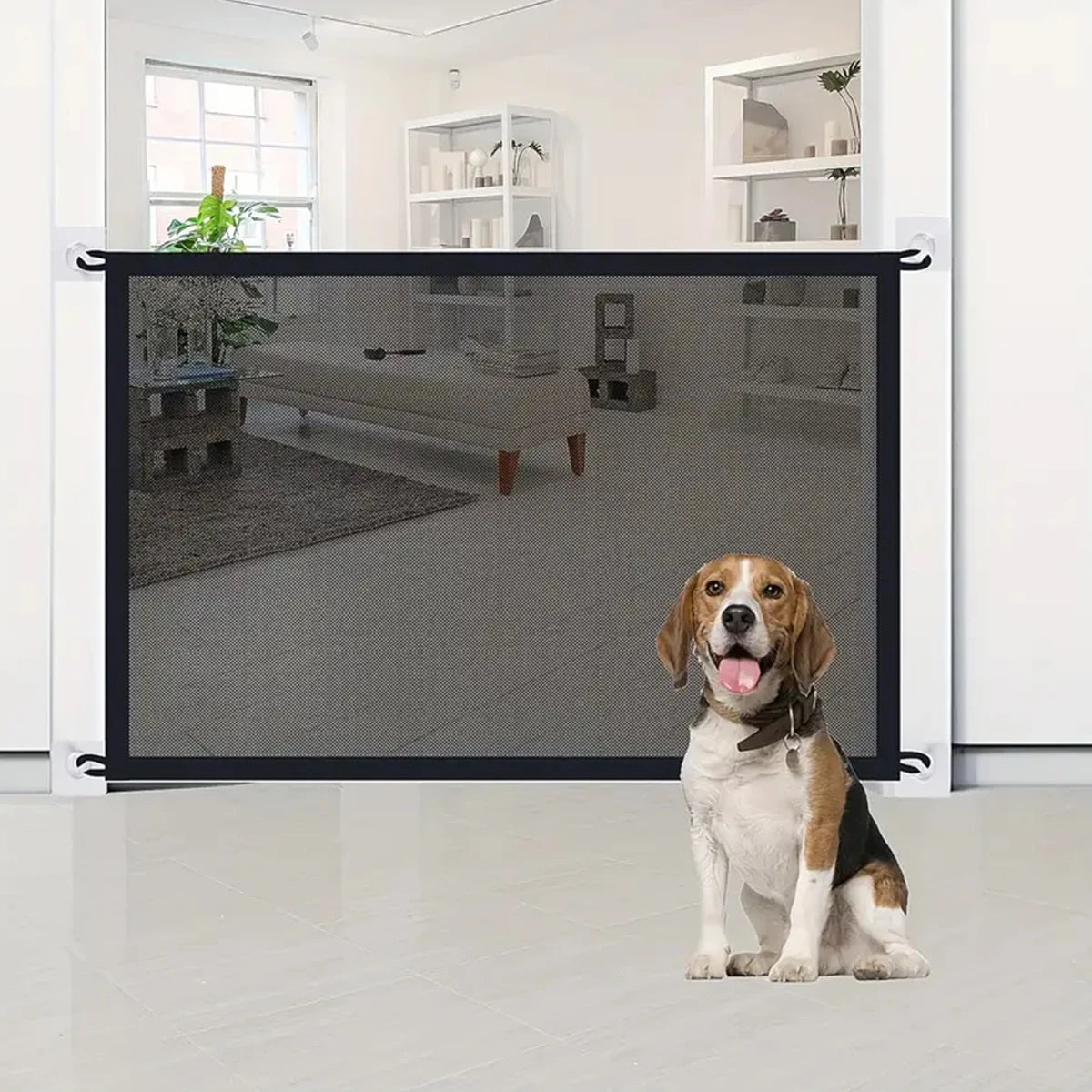 Pet Dog Barrier Fences With 6pcs Hook Pet Isolated Network Stairs Gate New Folding Breathable Mesh Playpen For Dog Safety Fence Ezkrea