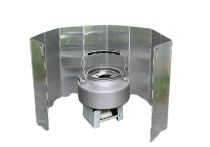 Wind Shield for Camping Stove – 8/9/10 Plate Folding Windproof Screen, Aluminum Alloy Outdoor Cooking Wind Block Ezkrea