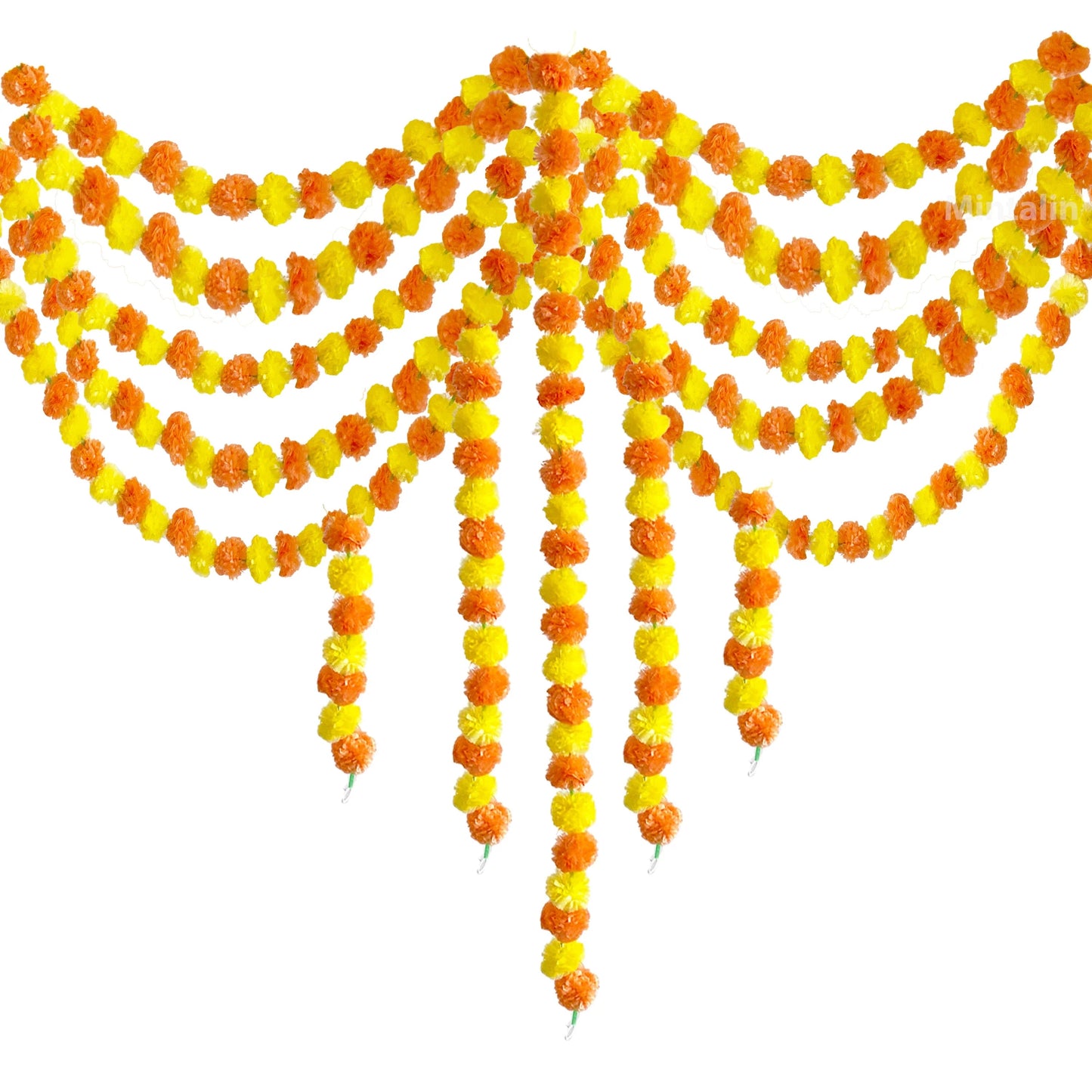 Marigold Flower Garland with зo Flowers, Artificial Flowers for Diwali Home DIY Wreath Garland Craft Decor Wedding Party Ezkrea
