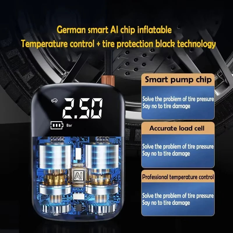 Best Electric Air Pump for Car – Digital Tyre Inflator with Auto Stop, LED Light & Accurate Air Pressure for Car Tires EZKrea.com