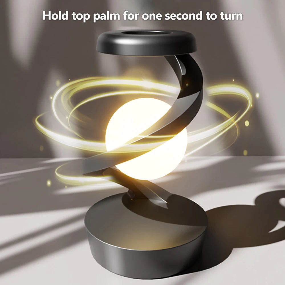 LED 360° Rotating Night Light With Wireless Charger Cordless Desk Lamp Rechargeable LED Levitating Night Light For Living Room Ezkrea